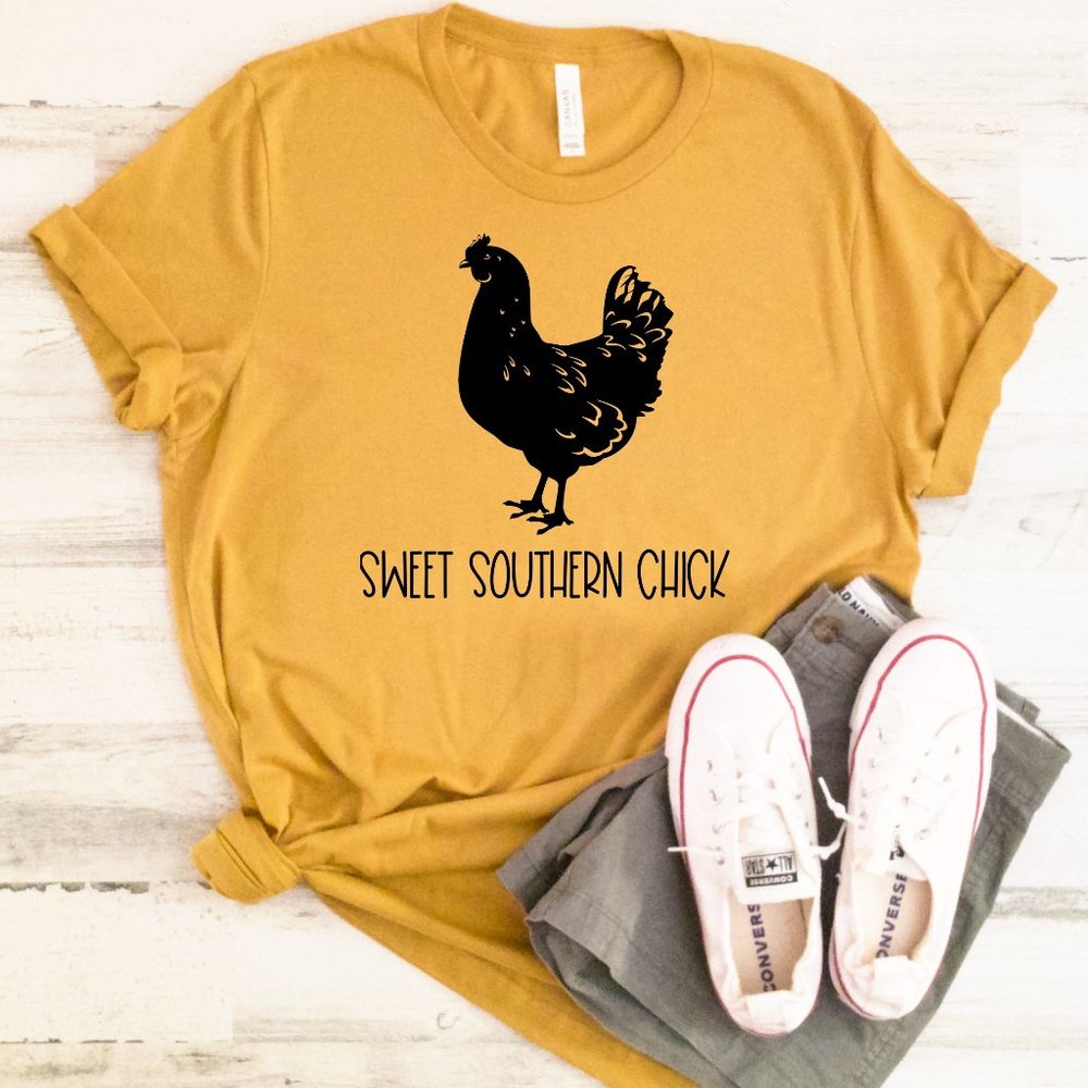 Sweet Southern Chick Graphic T-Shirt Chicken Tee
